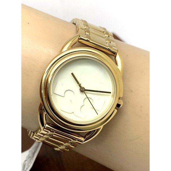 Tory Burch Women's Watch TBW7220 Miller Quartz Cream Dial Gold Stainless… - Picture 11 of 14